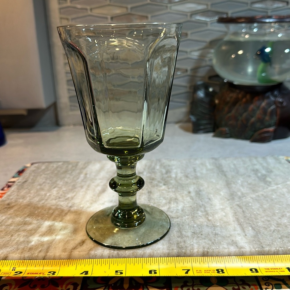 Vintage Lenox Green Jade Crystal
Glass Water Goblets